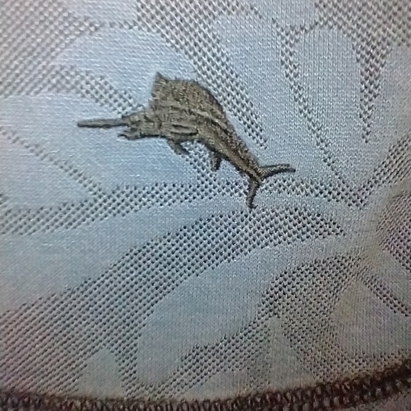 Tommy Bahama Blue Floral Jacquard Polo Shirt Men's sz Medium. - Picture 5 of 5